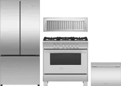 4 Piece Package Includes Refrigerator, Range, Hood And Dishwasher